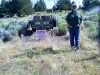 Nannette and the CJ-5 at the Back of the Property