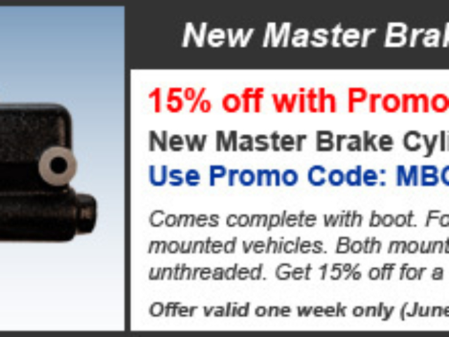 15% off Master Brake Cylinder