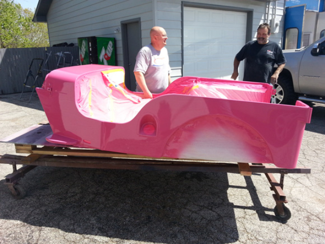 Debbie and Steve Pilgram's 1947 Willys CJ-2A / Pink Surrey Recreation