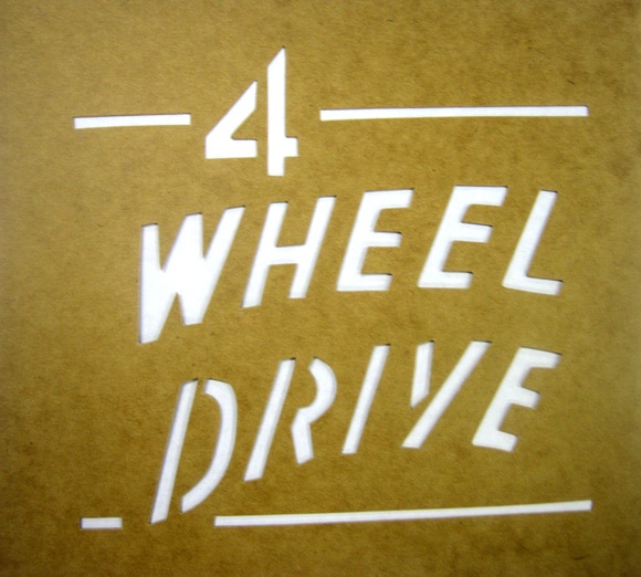 Stencil-2, Paint Stencil Decal "4 Wheel Drive"