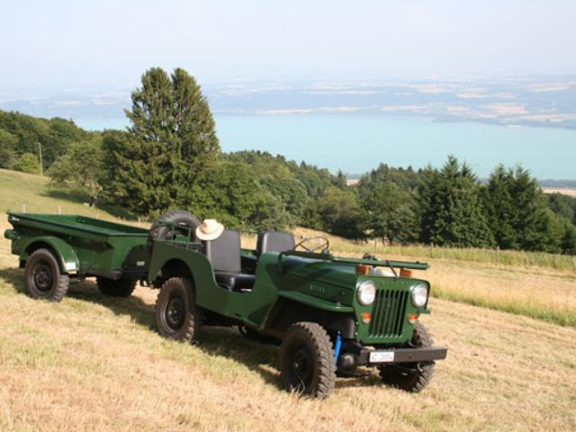 Denis Amiet's 1954 Willys CJ-3B and Trailer 1951